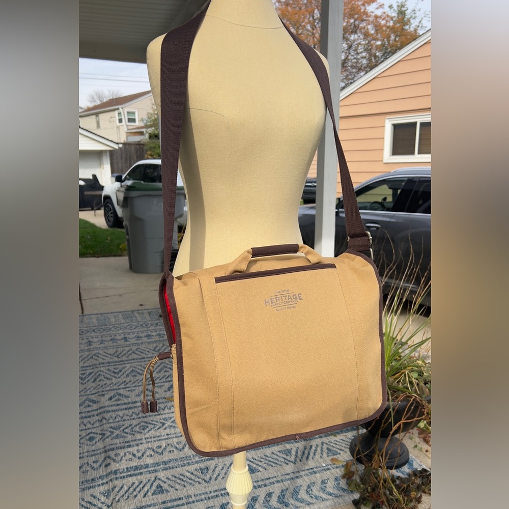 Heritage Supply Company Messenger Computer Bag Tan Good Condition - Picture 13 of 14